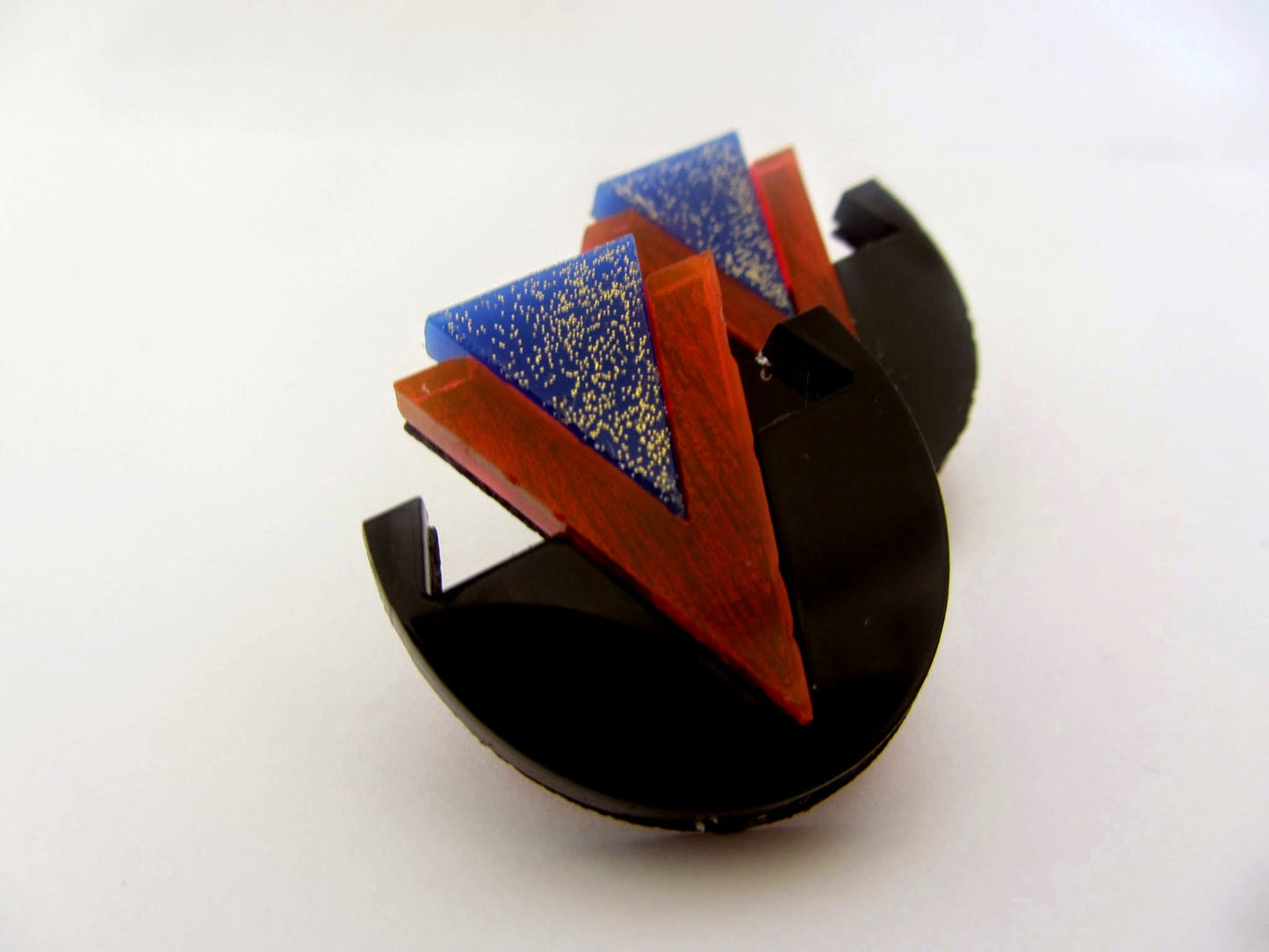 80s Art Deco earrings - Night & Day