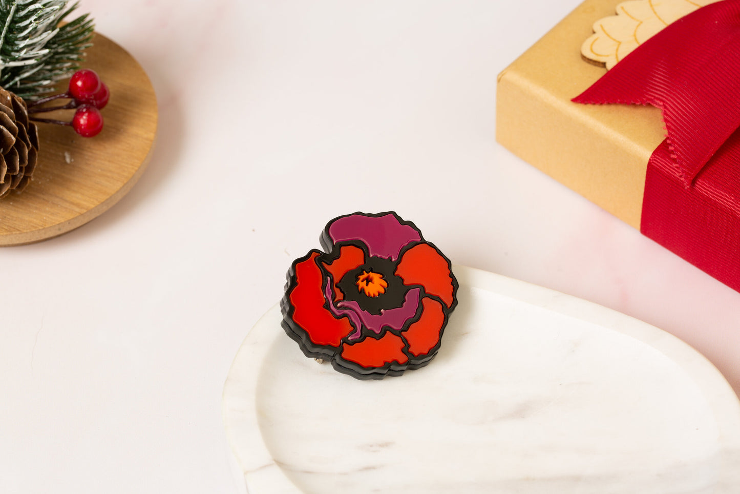 Christmas flower brooch