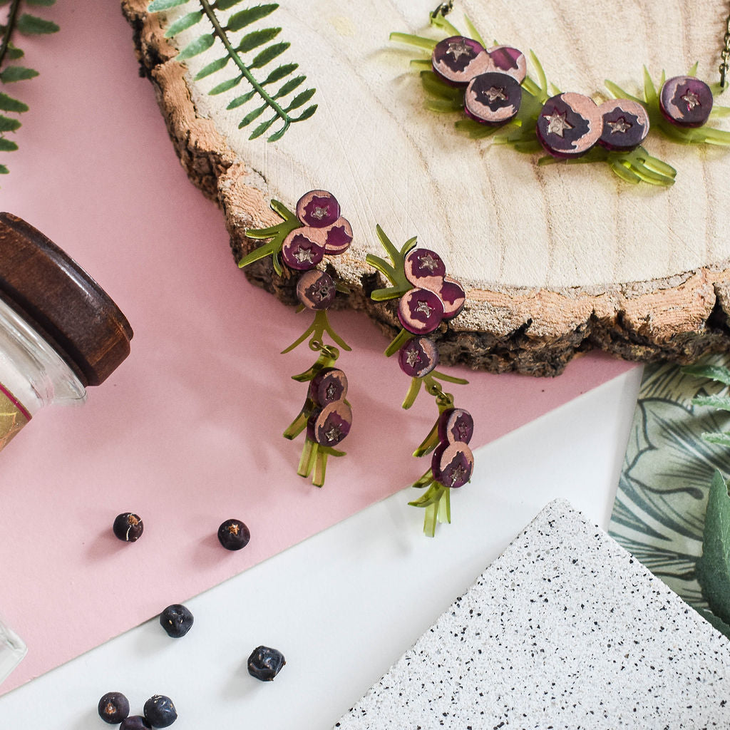 Juniper berry earrings