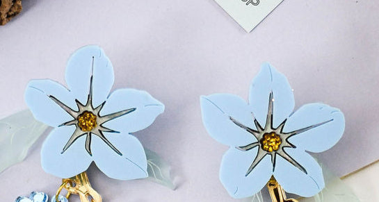 Forget-Me-Not Statement Earrings