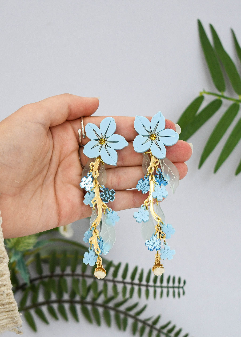 Forget-Me-Not Statement Earrings