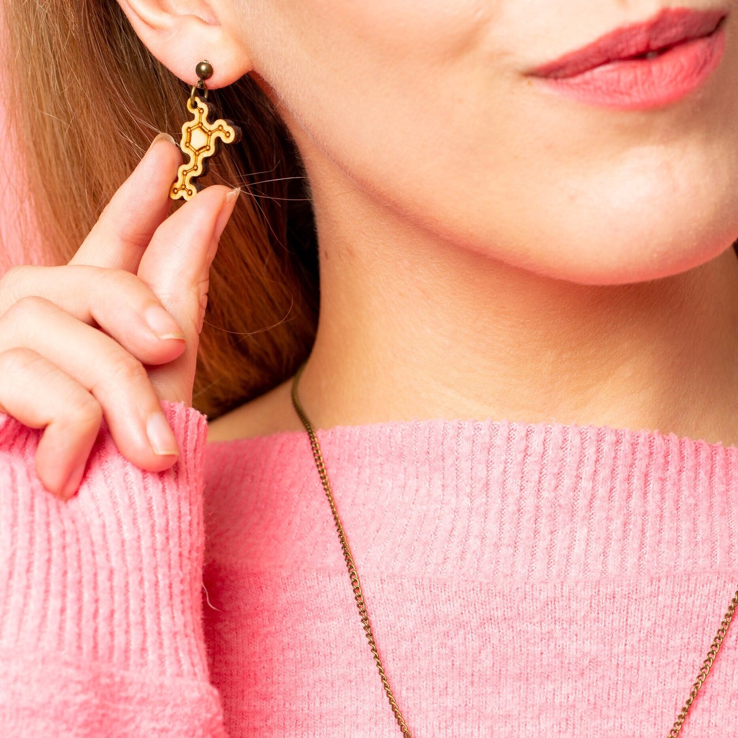 Dopamine molecule earrings - 'The feel good/pleasure chemical'