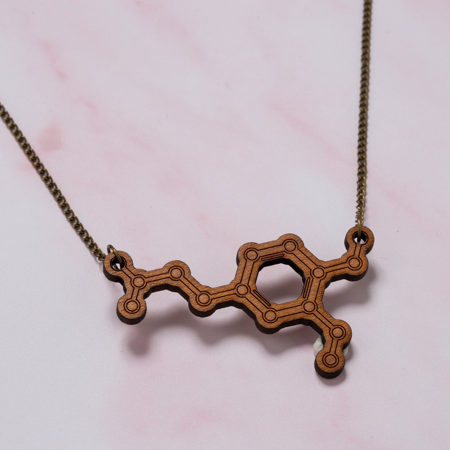 Dopamine molecule necklace - 'The feel good/pleasure chemical'