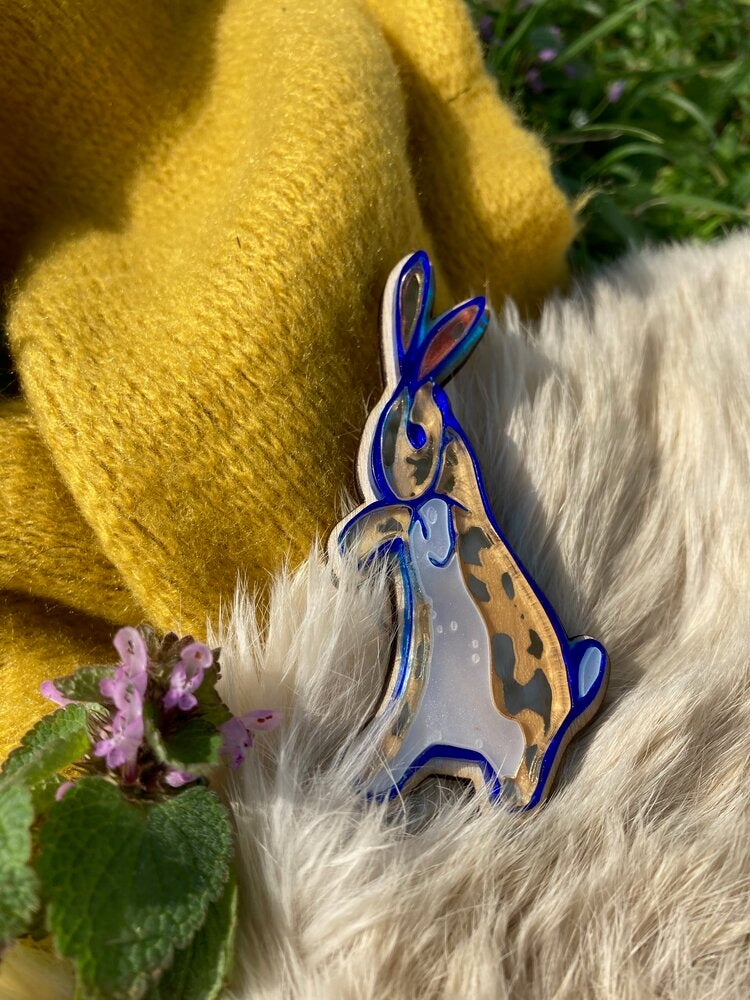 Velveteen rabbit brooch