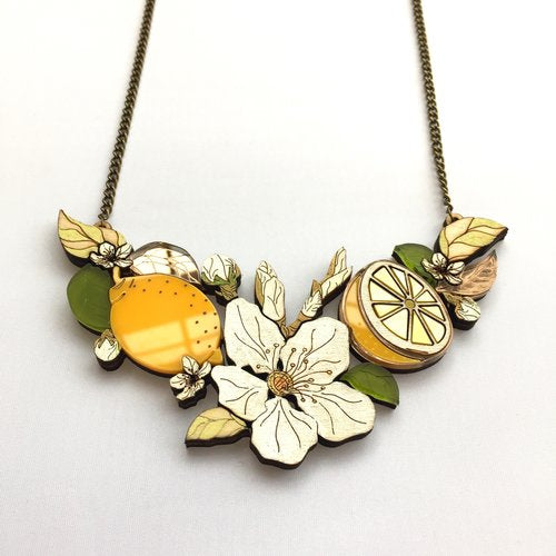 "St Clements" lemon blossom statement necklace