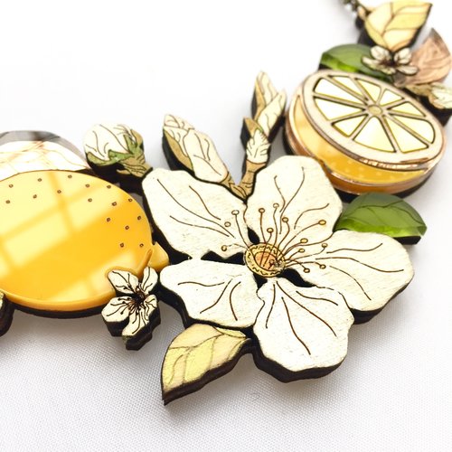 "St Clements" lemon blossom statement necklace