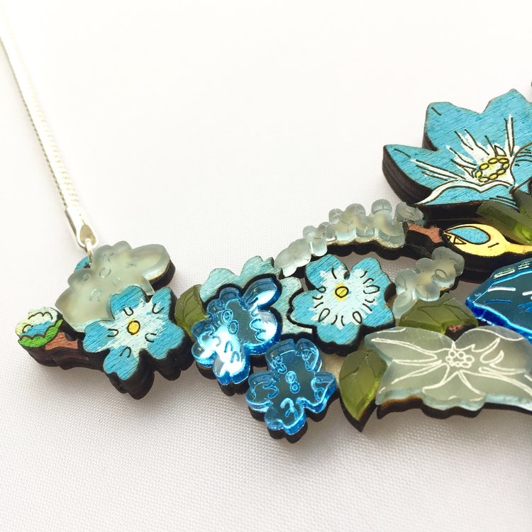Forget-Me-Not statement necklace