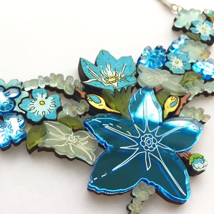 Forget-Me-Not statement necklace