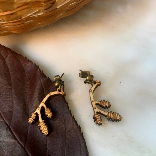 Pine cone earrings