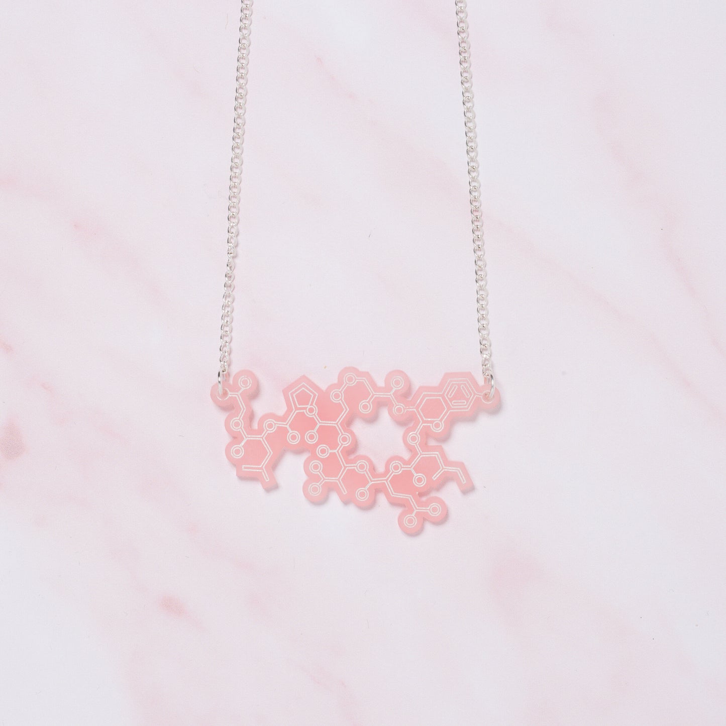 Oxytocin molecule necklace - special Valentines Day edition - blush pink!