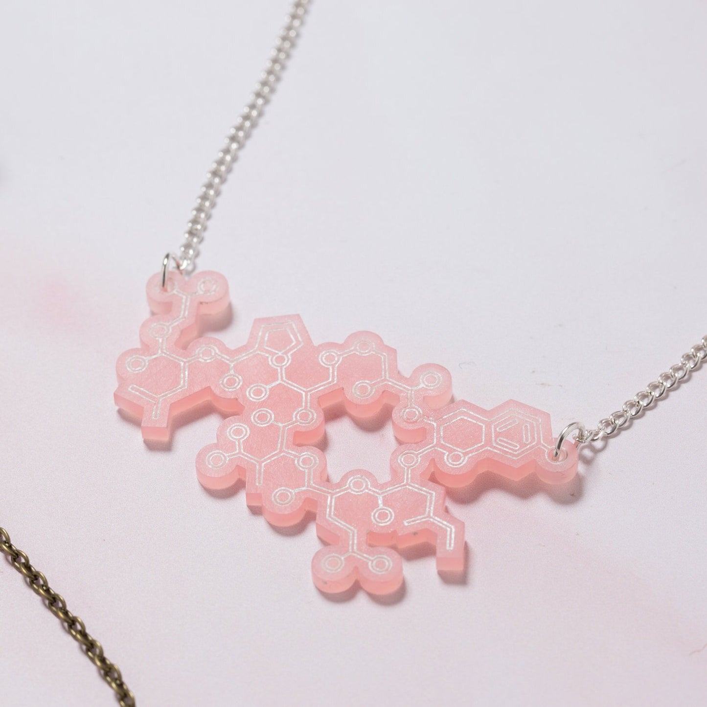 Oxytocin molecule necklace - special Valentines Day edition - blush pink!