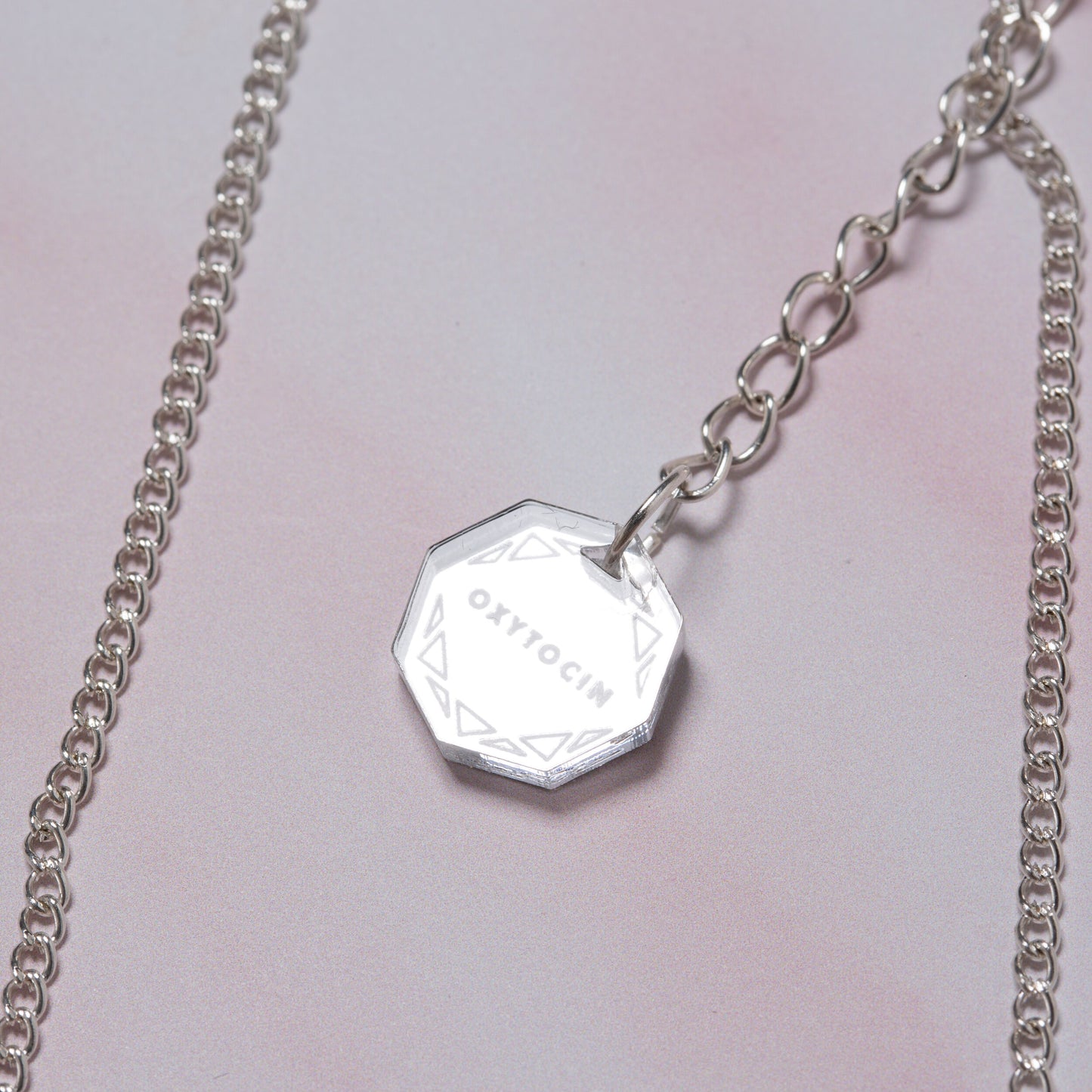 Oxytocin molecule necklace - special Valentines Day edition - blush pink!