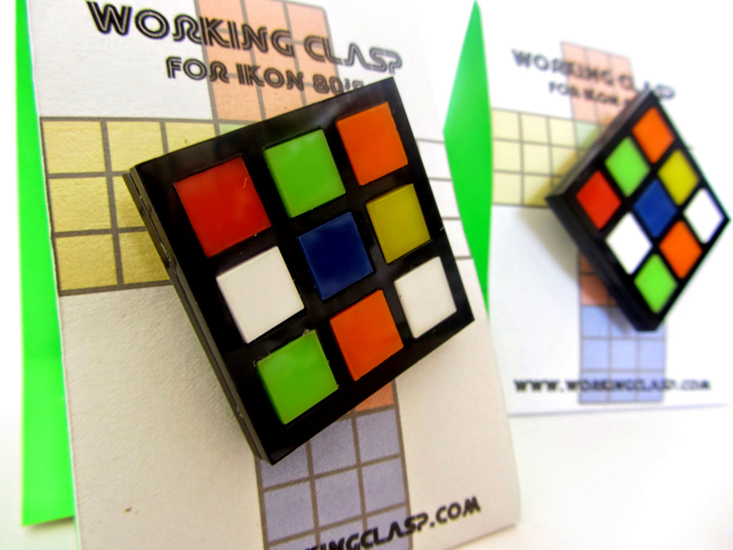 Rubik's cube pin badge