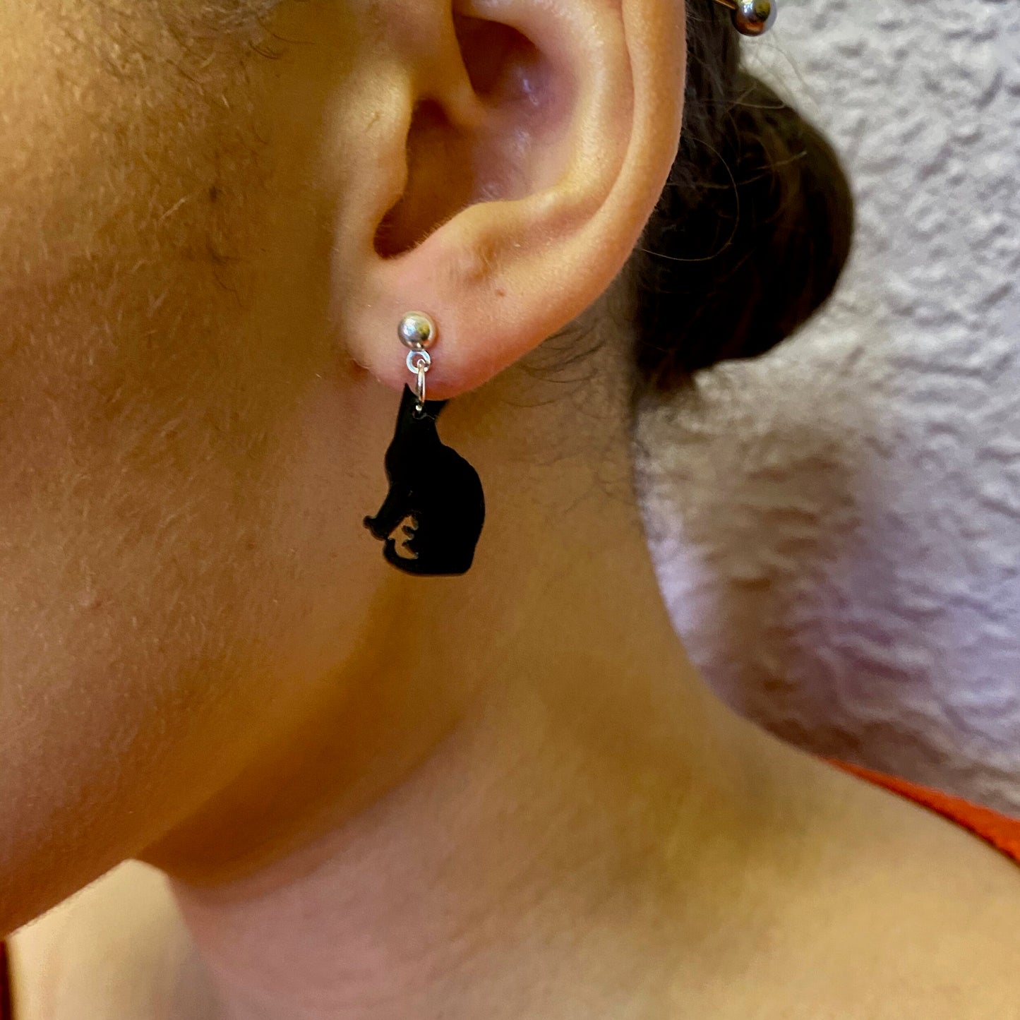 Salem black cat earrings