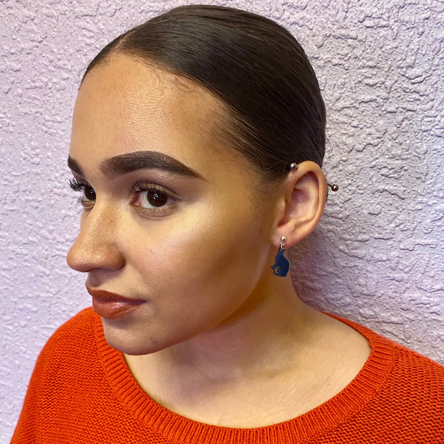 Salem black cat earrings