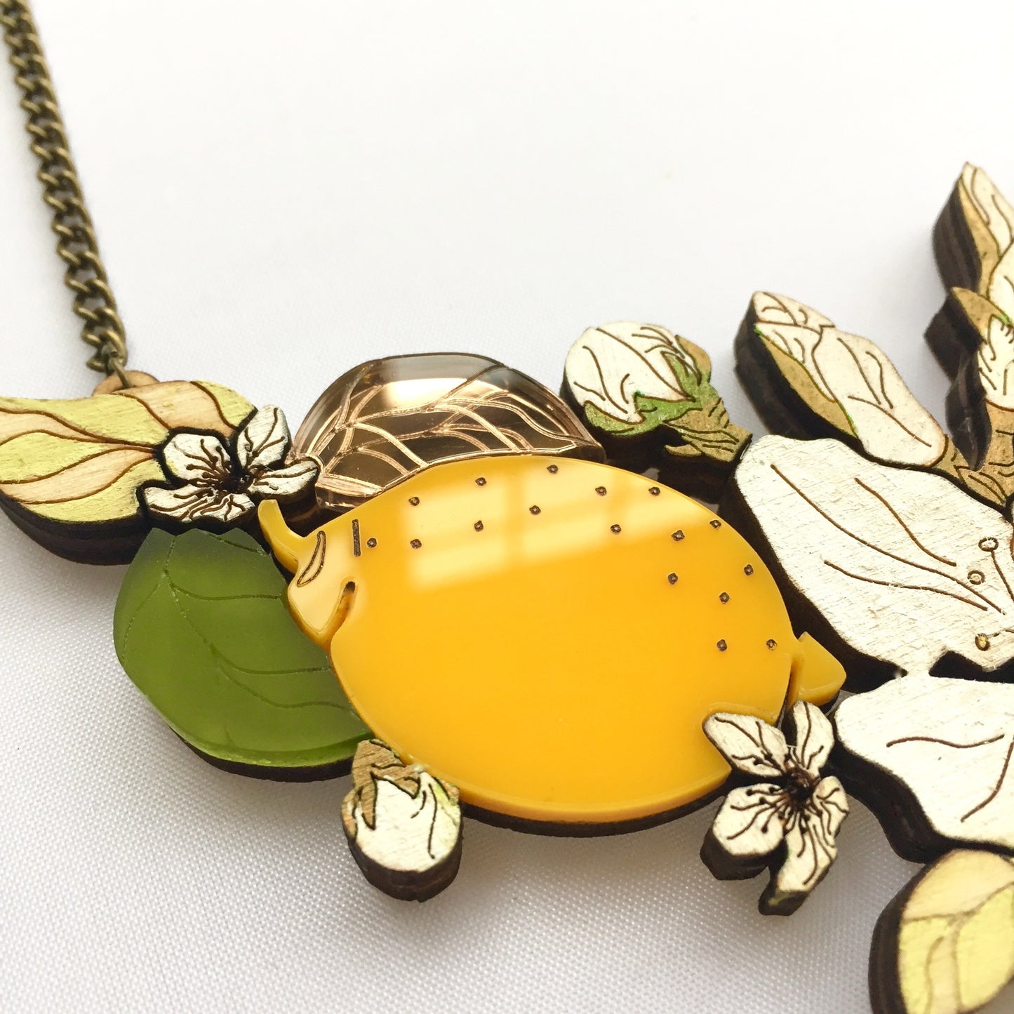 "St Clements" lemon blossom statement necklace