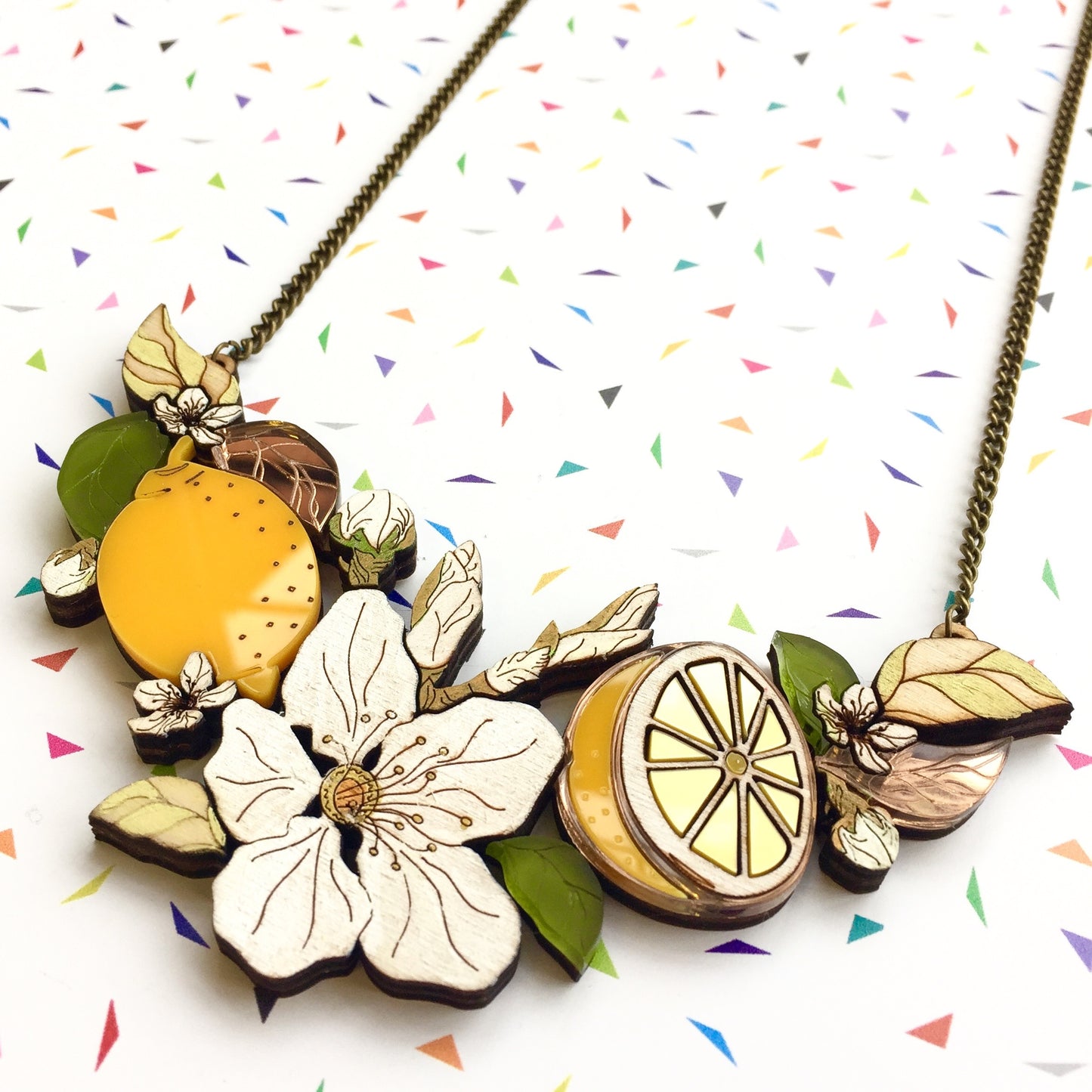 "St Clements" lemon blossom statement necklace