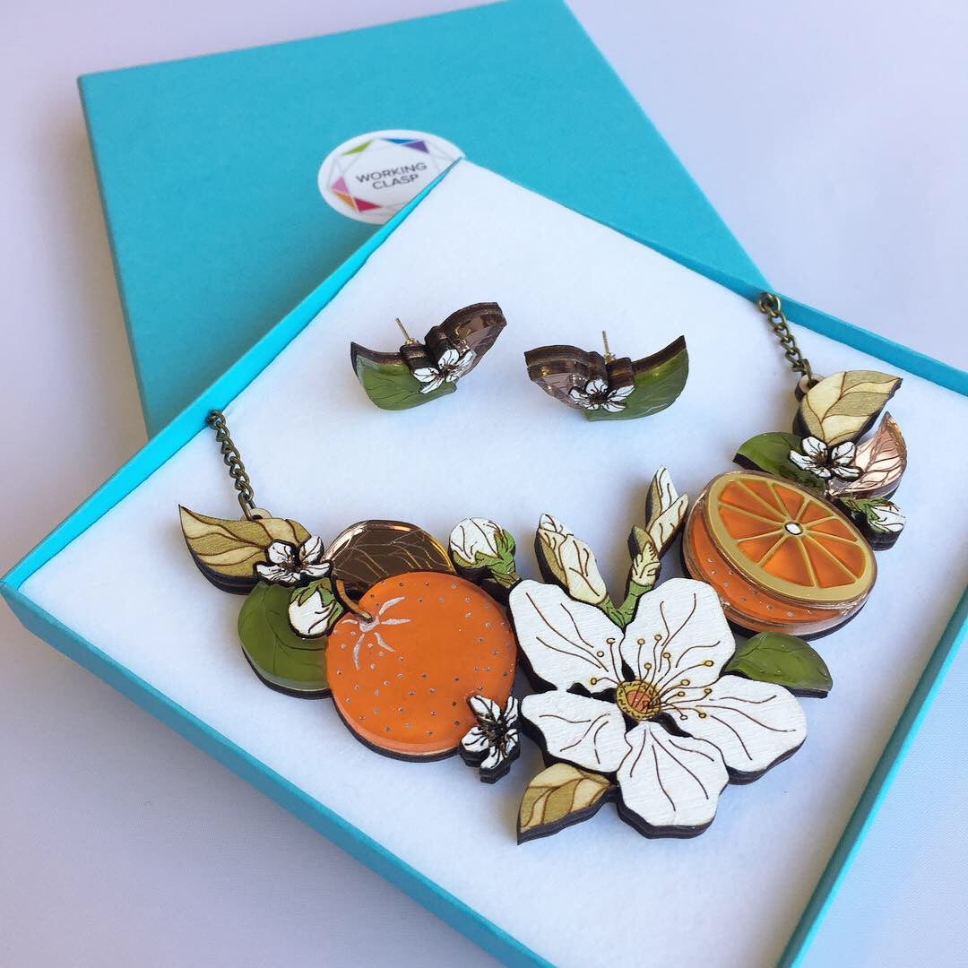 St Clements oranges/Lemons Blossom Earrings