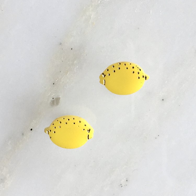St Clements Lemon stud earrings
