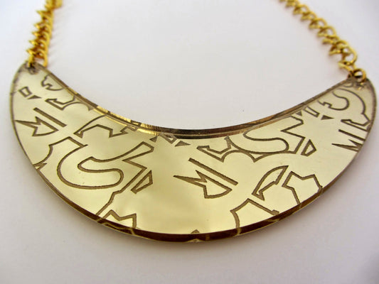 80's inspired bib necklace