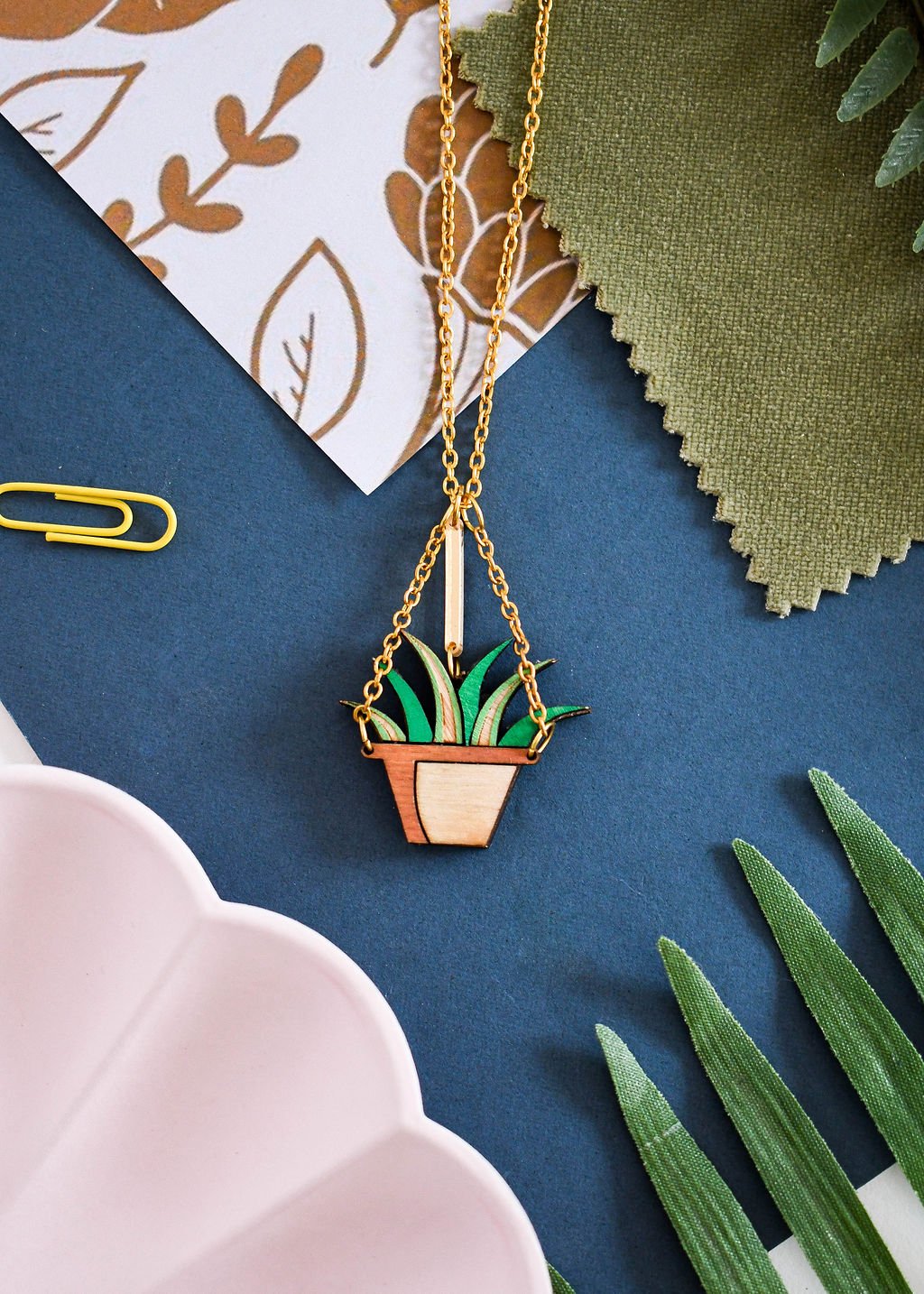 Aloe Vera hanging plant earrings