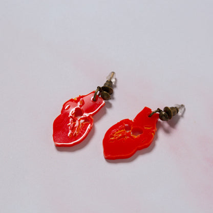 Anatomical heart earrings