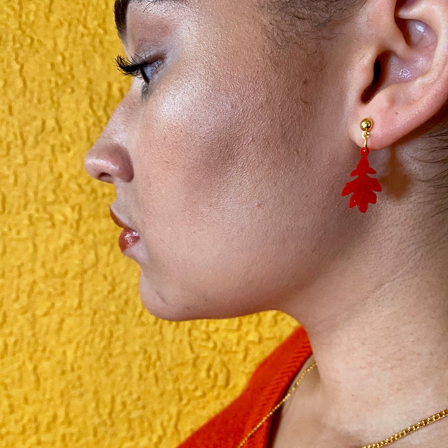 Autumn leaf earrings & necklace set