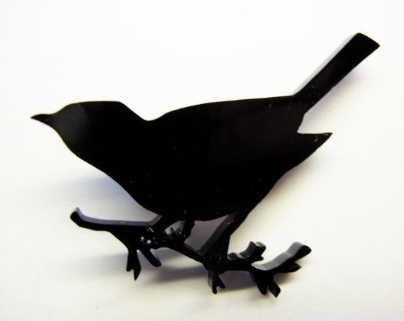 Bye Bye Blackbird silhouette brooch