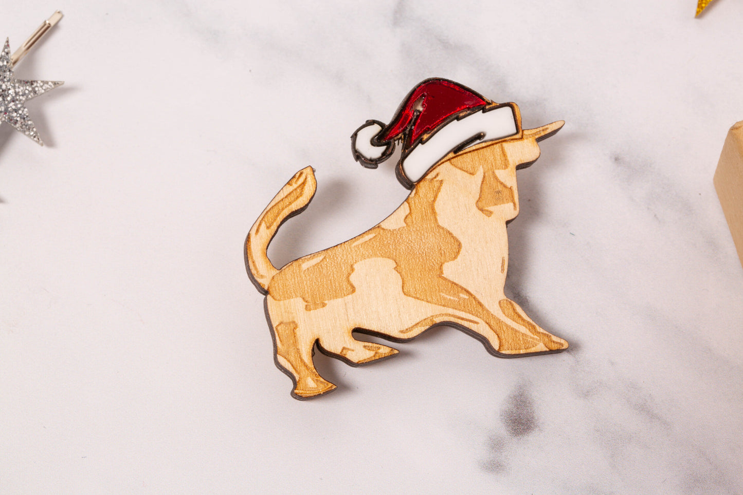 Christmas Bullring bull brooch