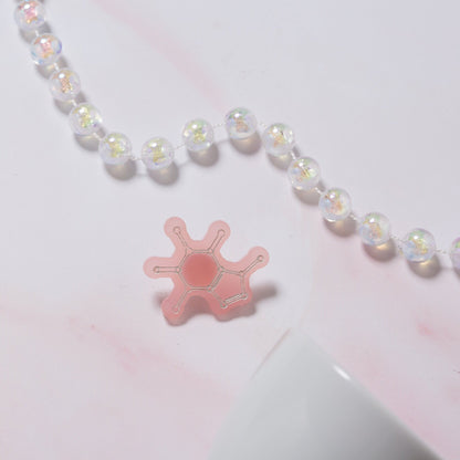 Caffeine molecule pin badge - 'The Pep me up chemical'