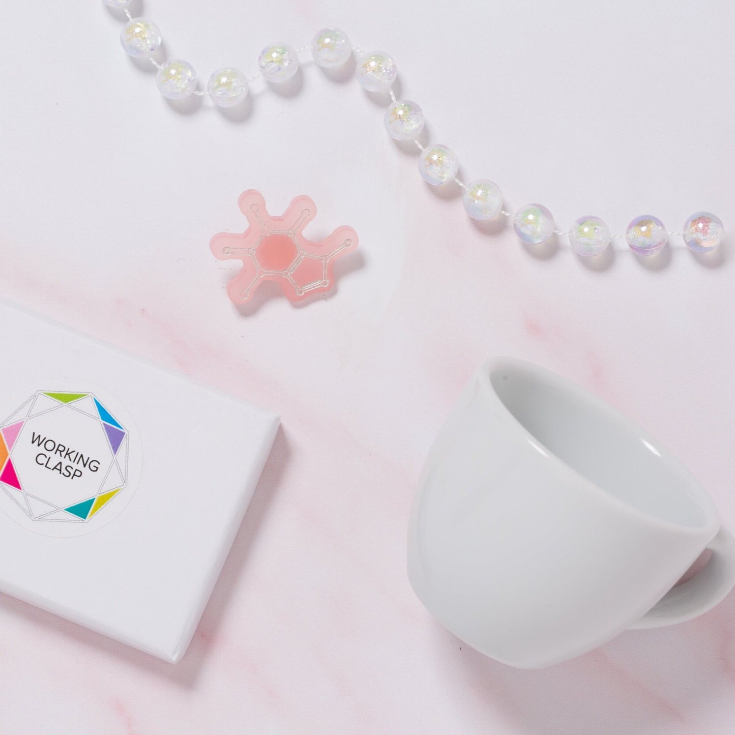 Caffeine molecule pin badge - 'The Pep me up chemical'