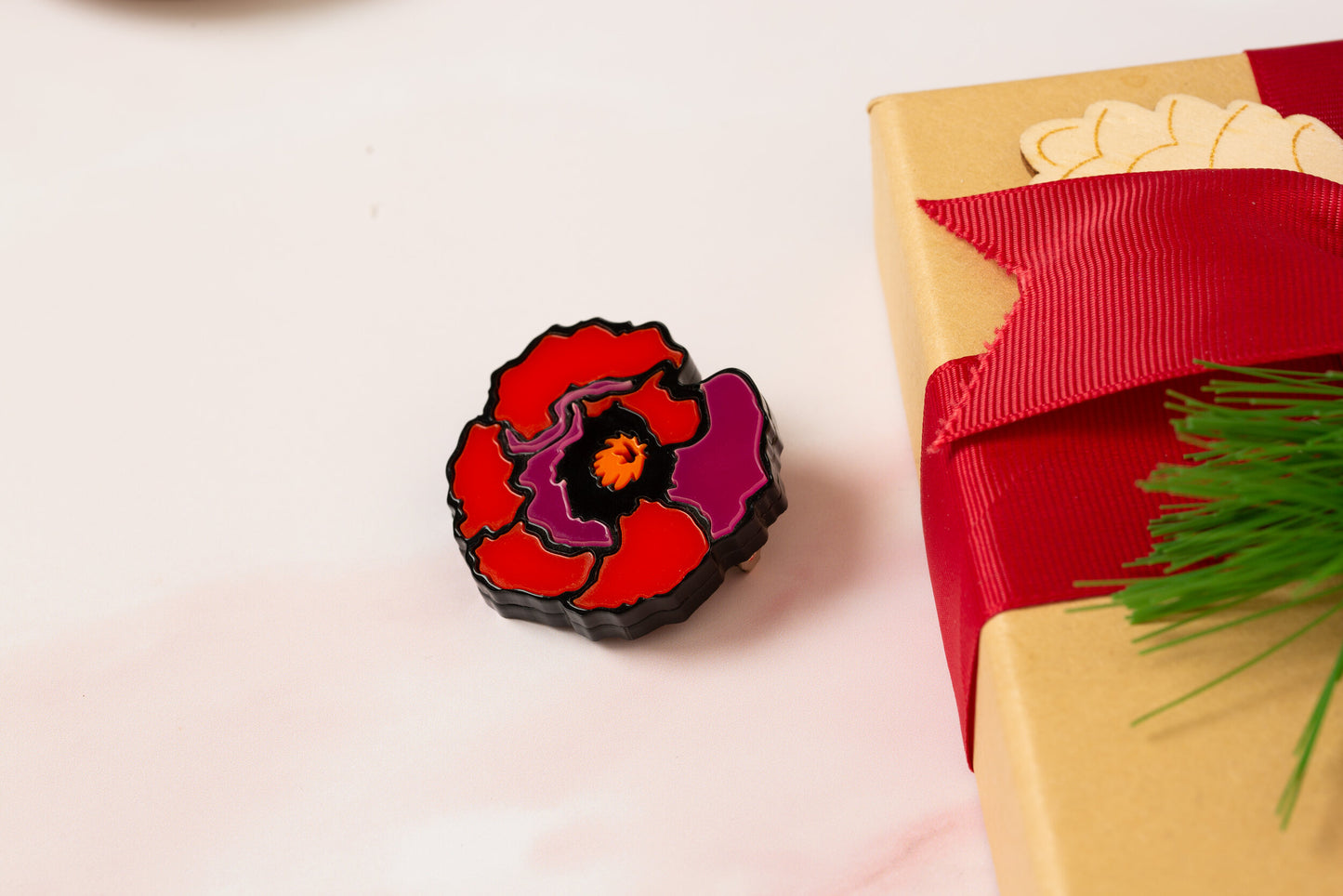 Christmas flower brooch
