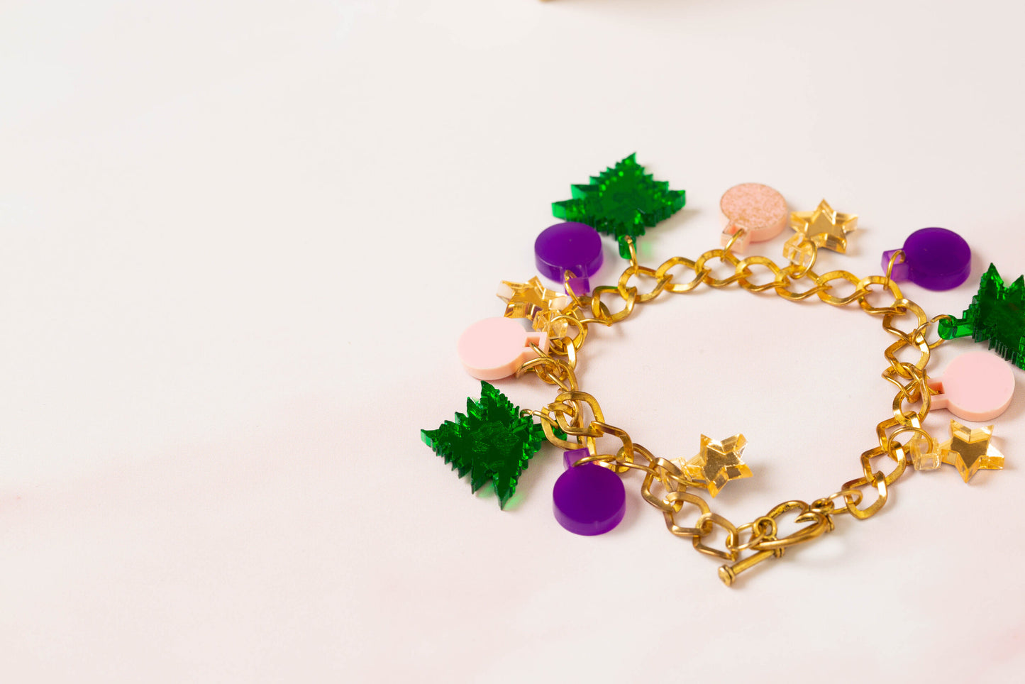Christmas tree charm bracelet