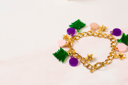 Christmas tree charm bracelet