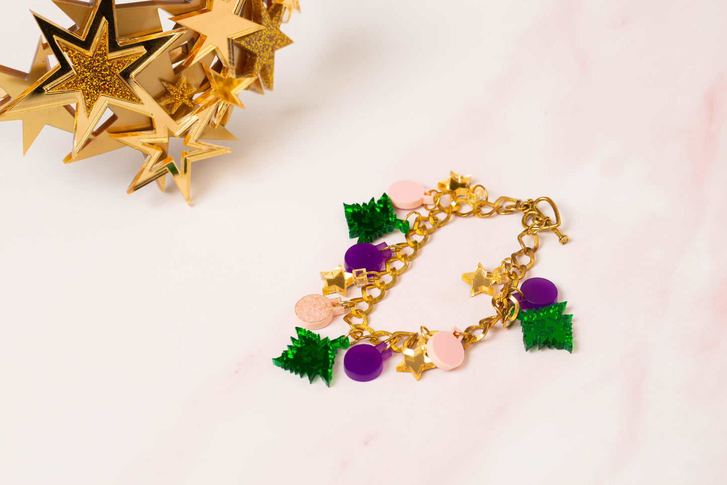 Christmas tree charm bracelet
