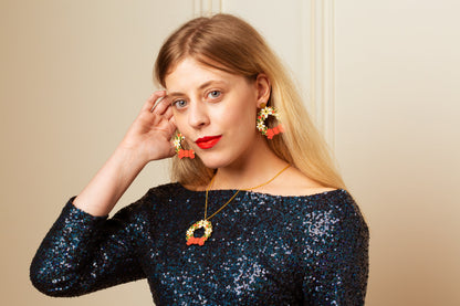 Christmas wreath earrings