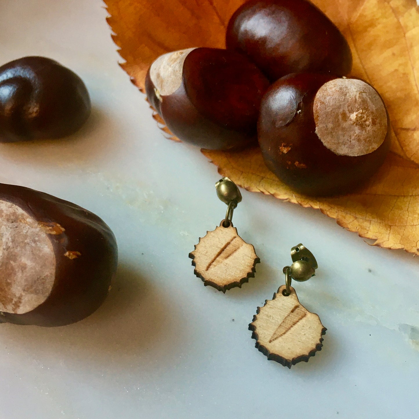 Conker earrings