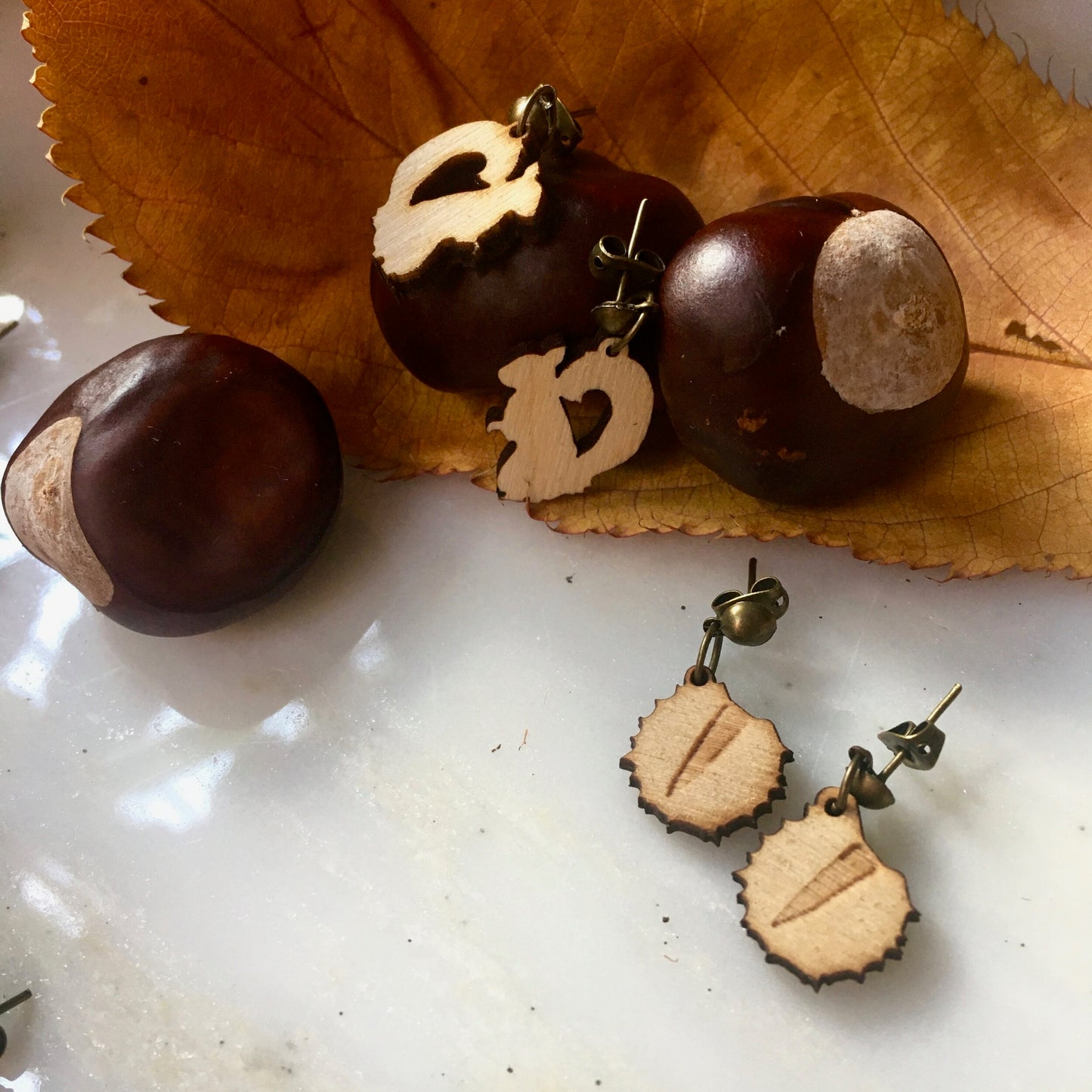 Conker earrings