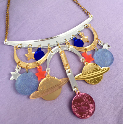 Cosmic crush statement necklace