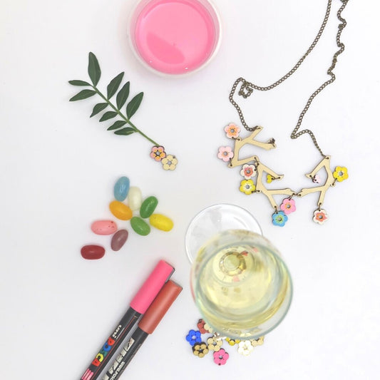 DIY cherry blossom necklace kit