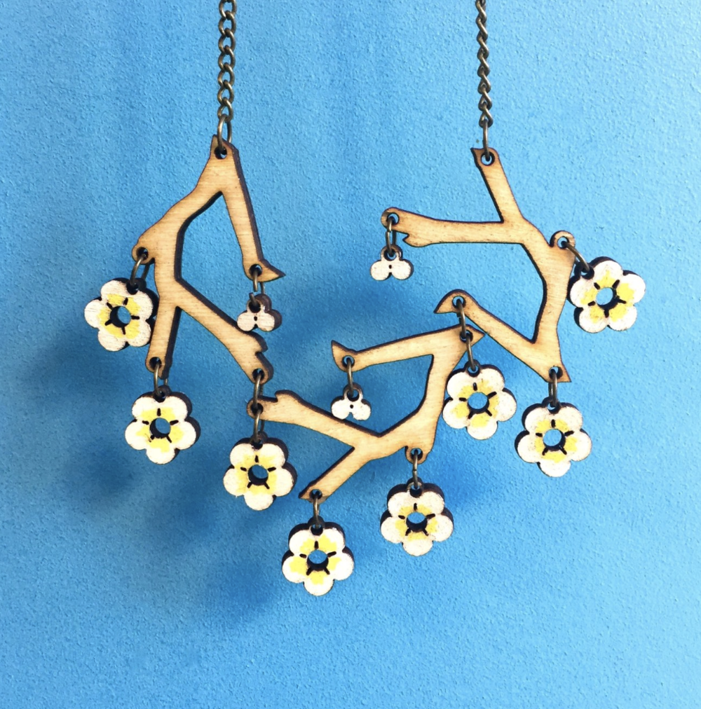 DIY cherry blossom necklace kit