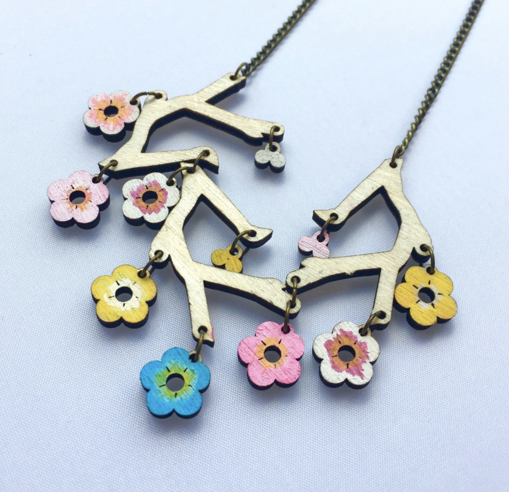DIY cherry blossom necklace kit