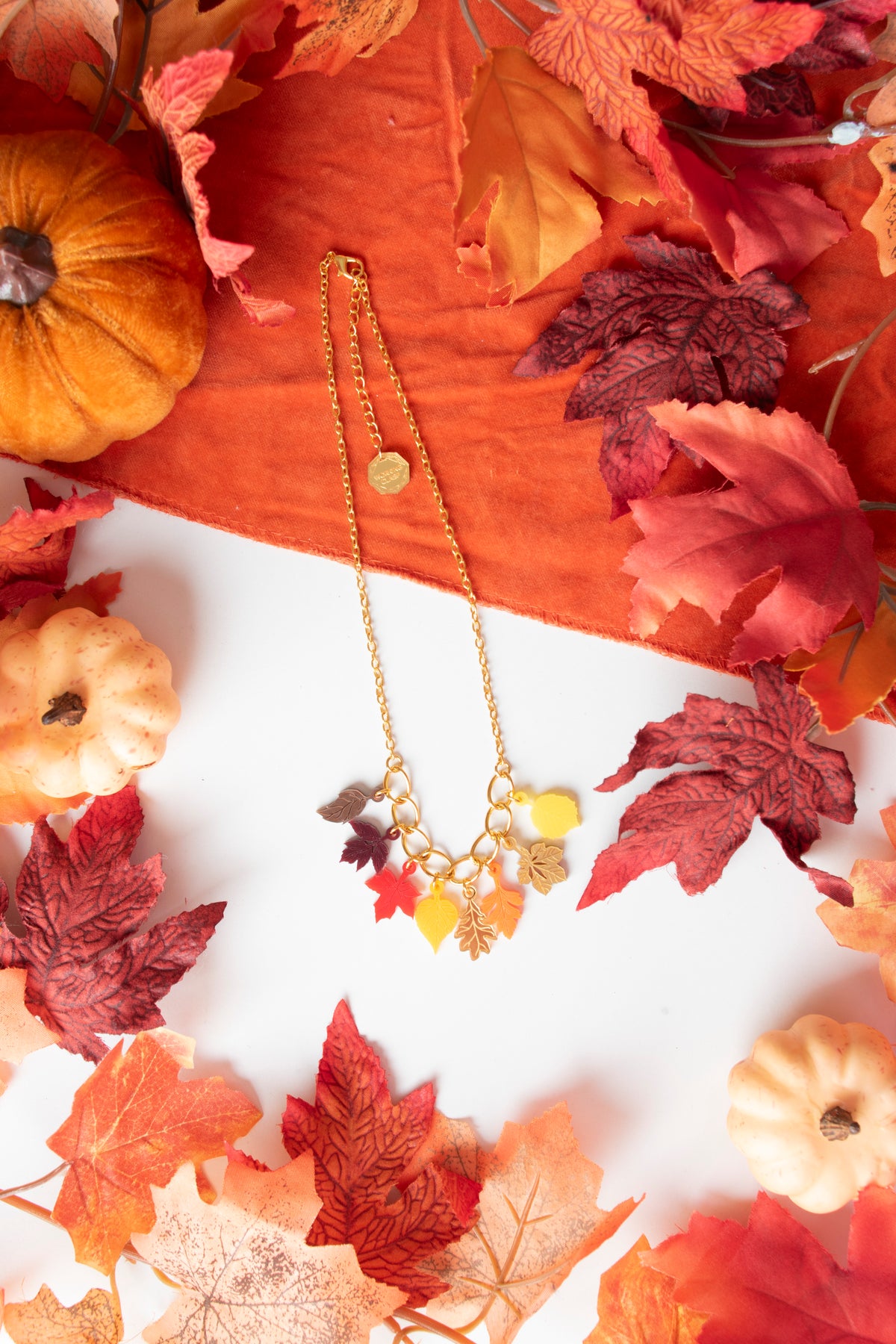 Autumn Leaves Rainbow Necklace