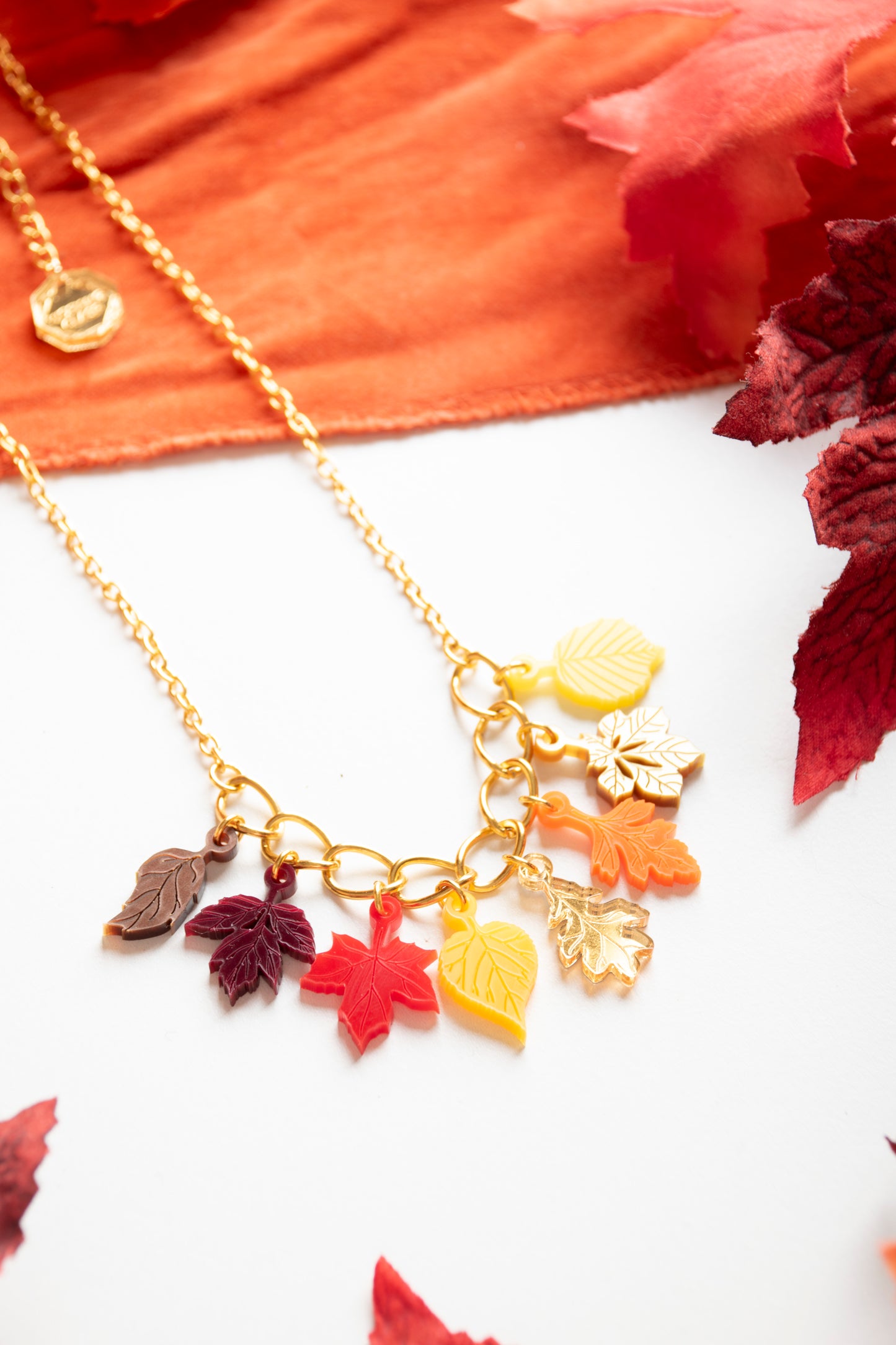 Autumn Leaves Rainbow Necklace