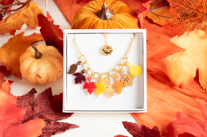 Autumn Leaves Rainbow Necklace