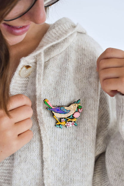 Strawberry Thief brooch