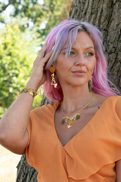 Sunflower & Honeybee Necklace