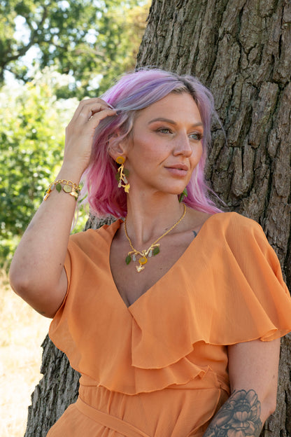 Sunflower & Honeybee Necklace