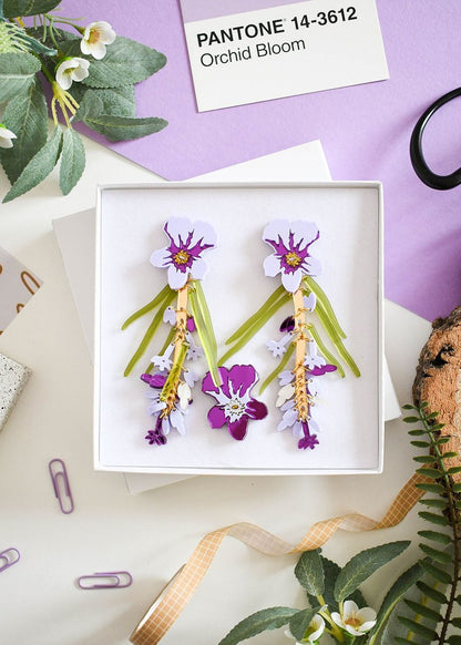 Lavender statement earrings