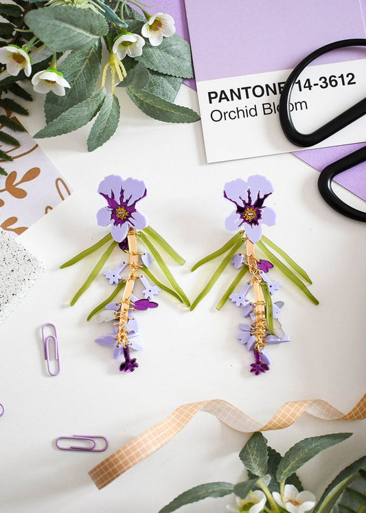 Lavender statement earrings